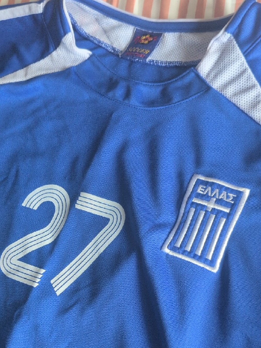 Blue Athletic Jersey with White Graphic #27 Samaras - Picture 2 of 5
